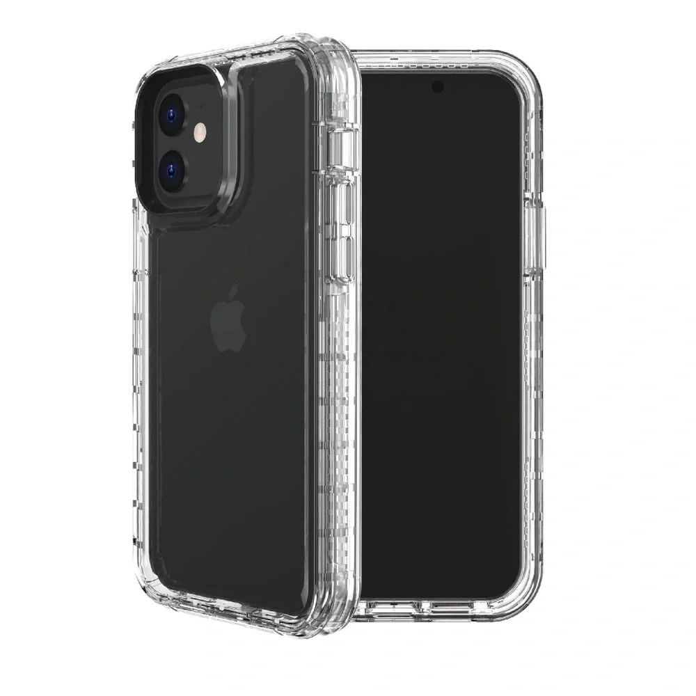 onn. Clear Rugged Case with Built-in Microbial Protection for iPhone 12, 12 Pro